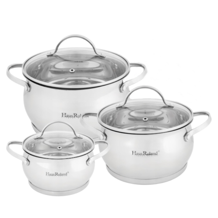 SET DE OLLAS HAUS ROLAND HR114-1 DE ACERO INOXIDABLE 6 PIEZAS