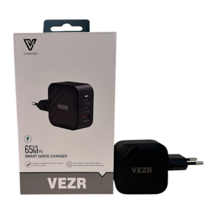 CARGADOR VEZR VF03 3 PUERTOS QC & 2PD GAN 65W