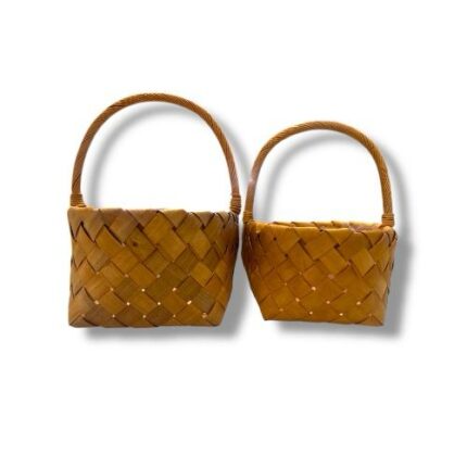 SET ARTESANAL DE MADERA TEJIDA 2 PIEZAS