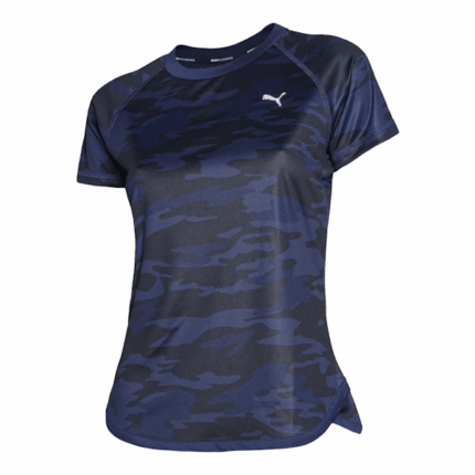 CAMISETA DEPORTIVO FEMENINO PUMA RUN GRAPHIC MANGAS CORTAS NAVY/ BLACK