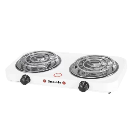 COCINA ELÉCTRICA SMARTFY FG03W 2 QUEMADORES ESPIRAL 2000W 110V WHITE