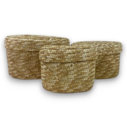 SET DE ORGANIZADOR ARTESANAL REDONDO 3 PIEZAS