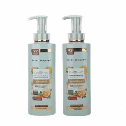 SET CAPILAR KERATINE QUEEN COLLAGEN + VC SHAMPOO + ACONDICIONADOR 800ML
