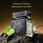 PERFUME MASCULINO LONKOOM 24K PURE BLACK EDT 100ML - Imagen 5