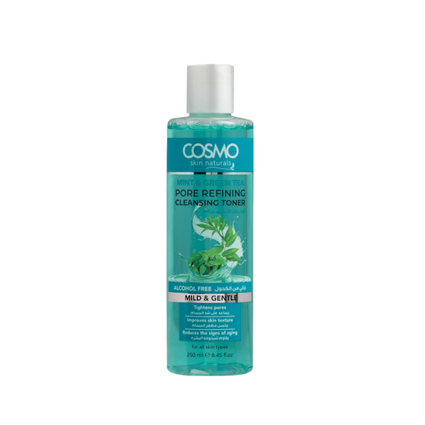 A.. TÓNICO LIMPIADOR FACIAL COSMO PORE REFINING MINT & GREEN TEA 250ML - Imagen 1