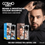 SHAMPOO PARA BARBA COSMO MEN COLOUR NATURAL BLACK 180ML - Imagen 4