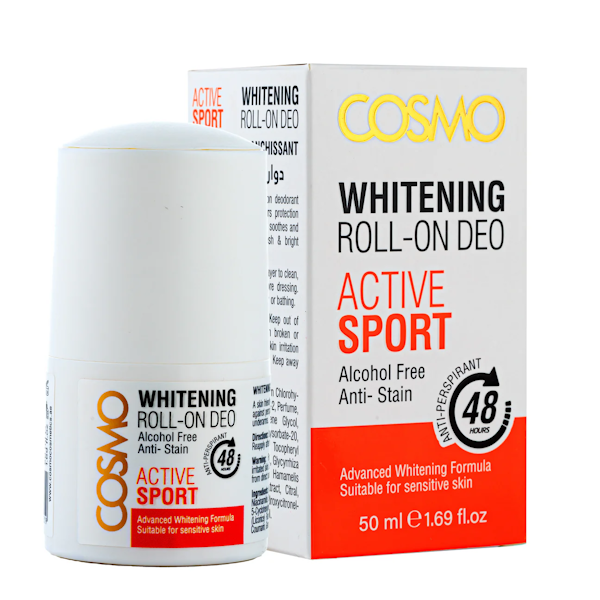 A ANTITRANSPIRANTE COSMO WHITENING ROLL ON ACTIVE SPORT 50ML - Imagen 1