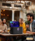 ALTAVOZ PORTÁTIL IKARAO SHELL S2 CON 2 MICRÓFONO 140W - Imagen 3