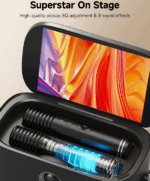 ALTAVOZ PORTÁTIL IKARAO SHELL S2 CON 2 MICRÓFONO 140W - Imagen 7