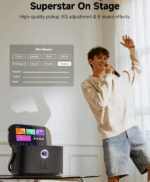 ALTAVOZ PORTÁTIL IKARAO SHELL S2 CON 2 MICRÓFONO 140W - Imagen 9