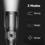 LINTERNA LED SMILING SHARK SD-7800 10000 LÚMENES BLACK - Imagen 5