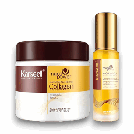 SET CAPILAR KARSEELL REPAIR MASCARILLA MACA POWER COLLAGEN 500ML + ACEITE DE ARGÁN 50ML