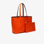 BOLSO DE HOMBRO FEMENINO LACOSTE TOTE ANNA REVERSIBLE MARRÓN/NARANJA - Imagen 8