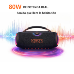 ALTAVOZ PORTÁTIL VEZR PRO MAX SOUND RGB 80W BLACK - Imagen 5
