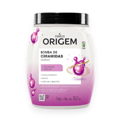 CREMA HIDRATANTE CAPILAR NAZCA COSMÉTICOS ORIGEM BOMBA DE CERAMIDAS 1KG