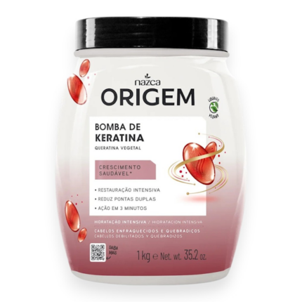 CREMA HIDRATANTE CAPILAR NAZCA COSMÉTICOS ORIGEM BOMBA DE KERATINA 1KG