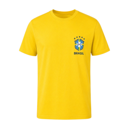 CAMISETA CASUAL MASCULINO TRINGEL PENTA BRASIL MANGAS CORTAS