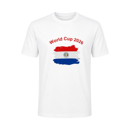 CAMISETA CASUAL MASCULINO TRINGEL WORLD CUP 2026 PARAGUAY MANGAS CORTAS