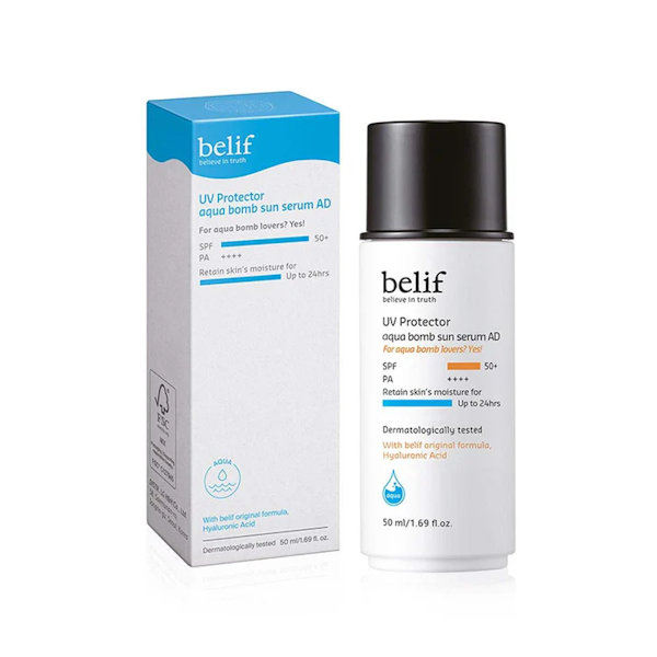 AQUA BOMB SUNSCREEN............ PROTECTOR FACIAL BELIF UV AQUA BOMB SUN SÉRUM SPF50+ PA++++ 50ML - Imagen 1