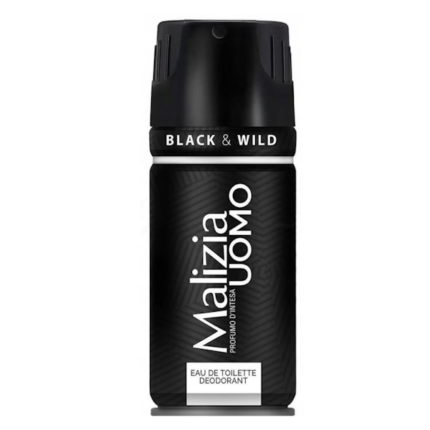DESODORANTE MASCULINO MALIZIA UOMO BLACK & WILD EDT 150ML