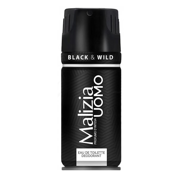 BLACK & WILD...... DESODORANTE MASCULINO MALIZIA UOMO BLACK & WILD EDT 150ML - Imagen 1