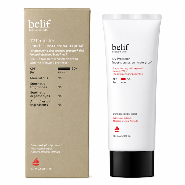 LEPORTS SUNSCREEN............ PROTECTOR FACIAL BELIF UV LEPORTS WATERPROOF SPF50+ PA++++ 80ML - Imagen 1