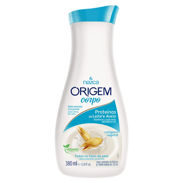 PROTEINAS DE LECHE DE AVENA.... CREMA CORPORAL NAZCA COSMÉTICOS ORIGEM PROTEÍNA DE AVENA Y LECHE 380ML - Imagen 1