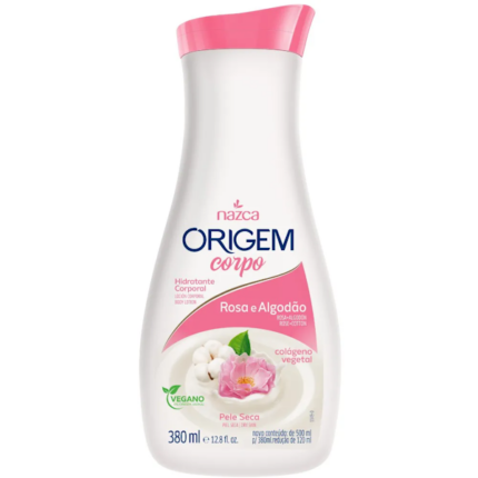 CREMA CORPORAL NAZCA COSMÉTICOS ORIGEM ROSA Y ALGODÓN 380ML