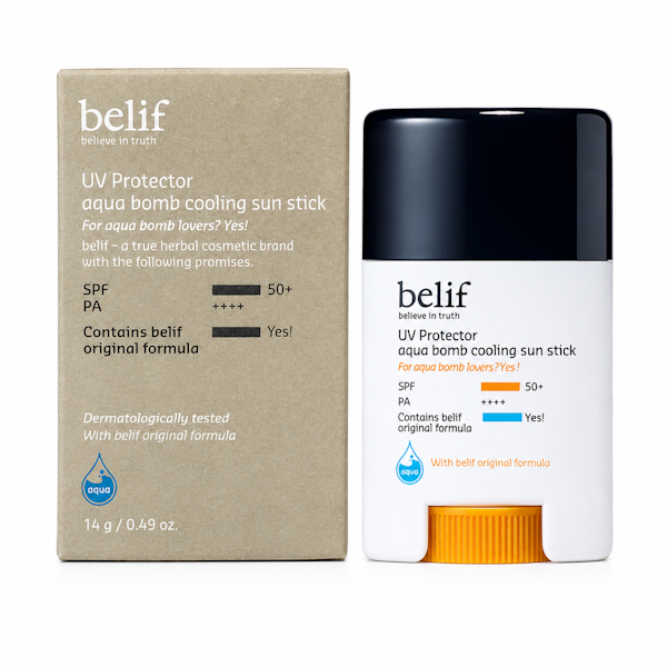 aqua bomb cooling............ PROTECTOR FACIAL BELIF UV AQUA BOMB COOLING SUN STICK SPF50+ PA++++ 14GR - Imagen 1