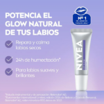 BÁLSAMO LABIAL NIVEA LIP GLOW ACIDO HIALURONICO 4.8G - Imagen 2