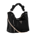 BOLSO DE MANO FEMENINO GUESS VELINA HOBO BLACK - Imagen 2