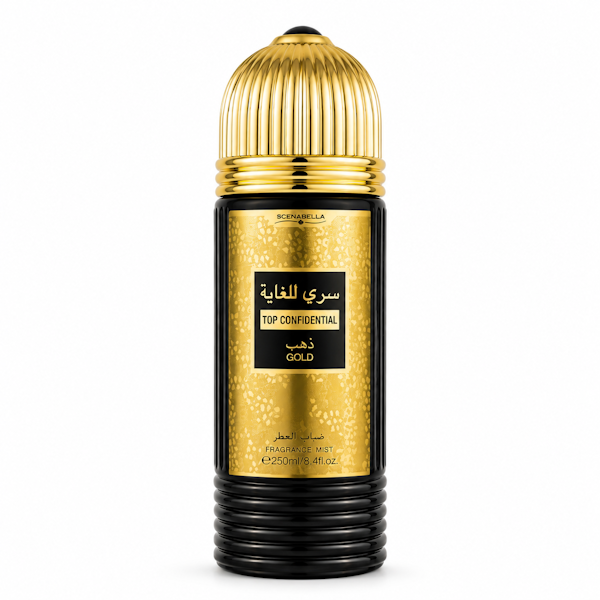 top BRUMA CORPORAL MASCULINA SCENABELLA TOP CONFIDENTIAL GOLD 250ML - Imagen 1
