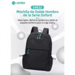 MOCHILA UNISEX COTECI OXFORD SERIES DOUBLE BLACK - Imagen 3