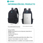 MOCHILA UNISEX COTECI OXFORD SERIES DOUBLE BLACK - Imagen 7
