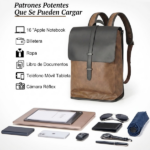 MOCHILA UNISEX COTECI ELEGANT SERIES TWO COLOUR BLACK/BROWN - Imagen 3