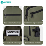 MOCHILA UNISEX COTECI BUSSINESS NYLON SERIES DOUBLE GREEN - Imagen 4