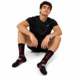 MEDIA DEPORTIVO MASCULINO NOX TÉCNICOS CAÑO MEDIO ROJO/ NEGRO - Imagen 2