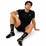 MEDIA DEPORTIVO MASCULINO NOX TÉCNICOS CAÑO MEDIO NEGRO/NARANJA - Imagen 3