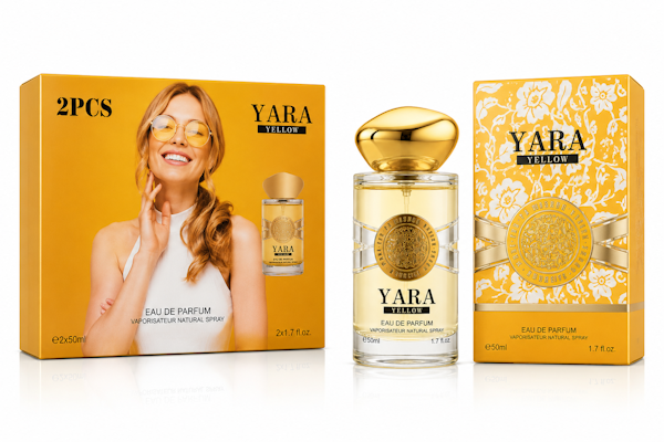 4 PERFUME FEMENINO LUCA YARA YELLOW 50ML EDP SET 2 PIEZAS - Imagen 1