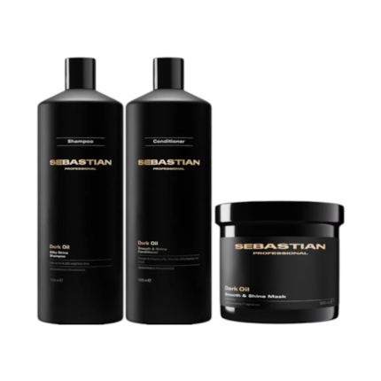 SET CAPILAR SEBASTIAN PROFESSIONAL DARK OIL NEW SHAMPOO + ACONDICIONADOR 1LT + MÁSCARA 500ML