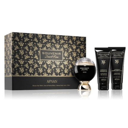 PERFUME FEMENINO AFNAN SOUVENIR DESERT ROSE EDP SET 3 EN 1