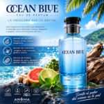 PERFUME MASCULINO AROMA OCEAN BLUE EDP 100ML - Imagen 4
