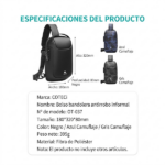 BOLSO BANDOLERA MASCULINO COTECI COMBINATION LOCK WATERPROOF CAMOUFLAGE/BLUE - Imagen 7