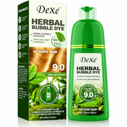 SHAMPOO COLOR CAPILAR DEXE HERBAL BUBBLE DYE 9.0 VERY LIGHT BLOND 420ML