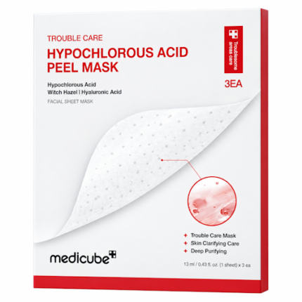 MÁSCARA FACIAL MEDICUBE HYPOCHLOROUS ACID PEEL 13ML 3 UNIDADES