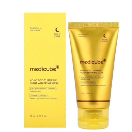 MÁSCARA FACIAL MEDICUBE KOJIC ACID TURMERIC NIGHT WRAPPING 75ML