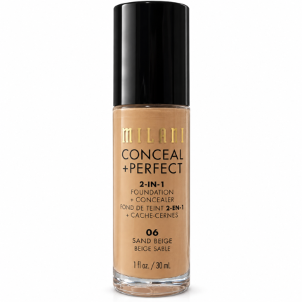 BASE FACIAL MILANI 2 EN 1 FOUNDATION +CONCEALER SAND BEIGE 06