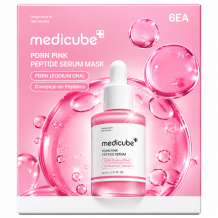 MÁSCARA FACIAL MEDICUBE PDRN PINK PEPTIDE SERUM 23ML 6 UNIDADES