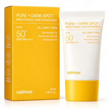 PROTECTOR SOLAR FACIAL CELIMAX PORE + DARK SPOT BRIGHTENINIG SPF 50+ PA++++ 50ML