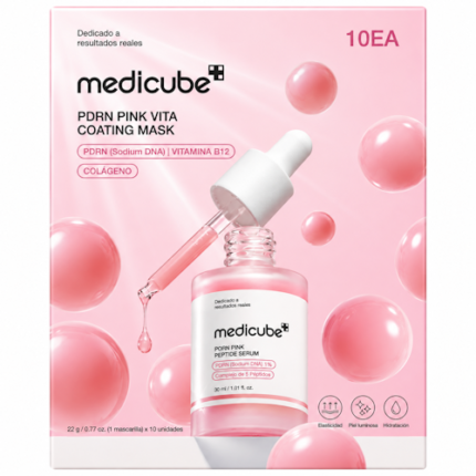MÁSCARA FACIAL MEDICUBE PDRN PINK VITA COATING 22G 10 UND